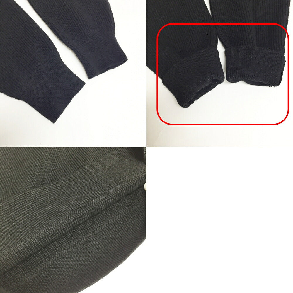 STONE ISLAND Black Half-Zip Knit Sweater Size M