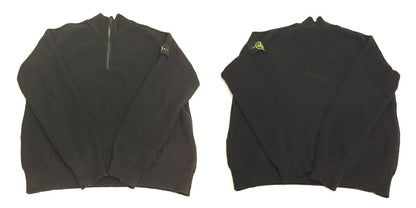 STONE ISLAND Black Half-Zip Knit Sweater Size M