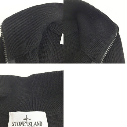 STONE ISLAND Black Half-Zip Knit Sweater Size M