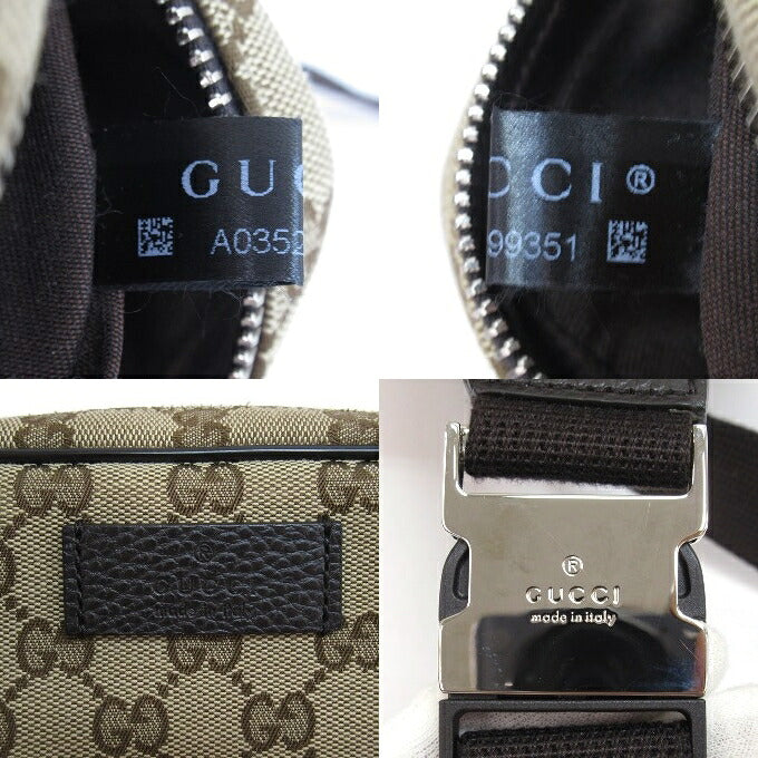 GUCCI GG Canvas Brown Waist Bag Size ONE SIZE