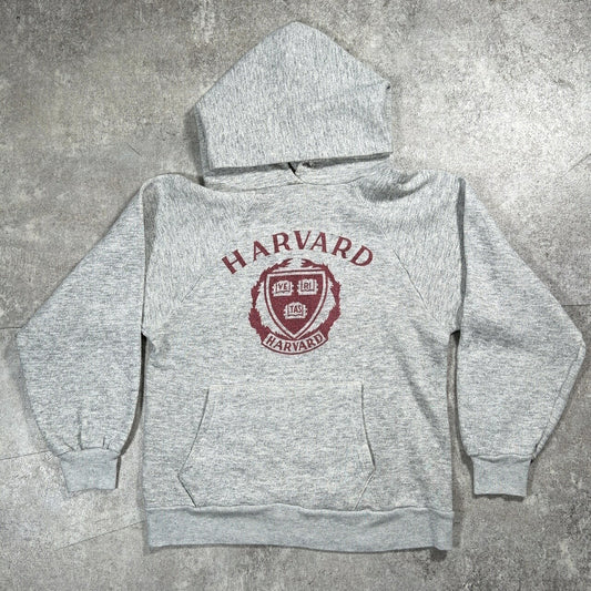 Champion 80s USA Harvard Raglan Hoodie Gray Size S