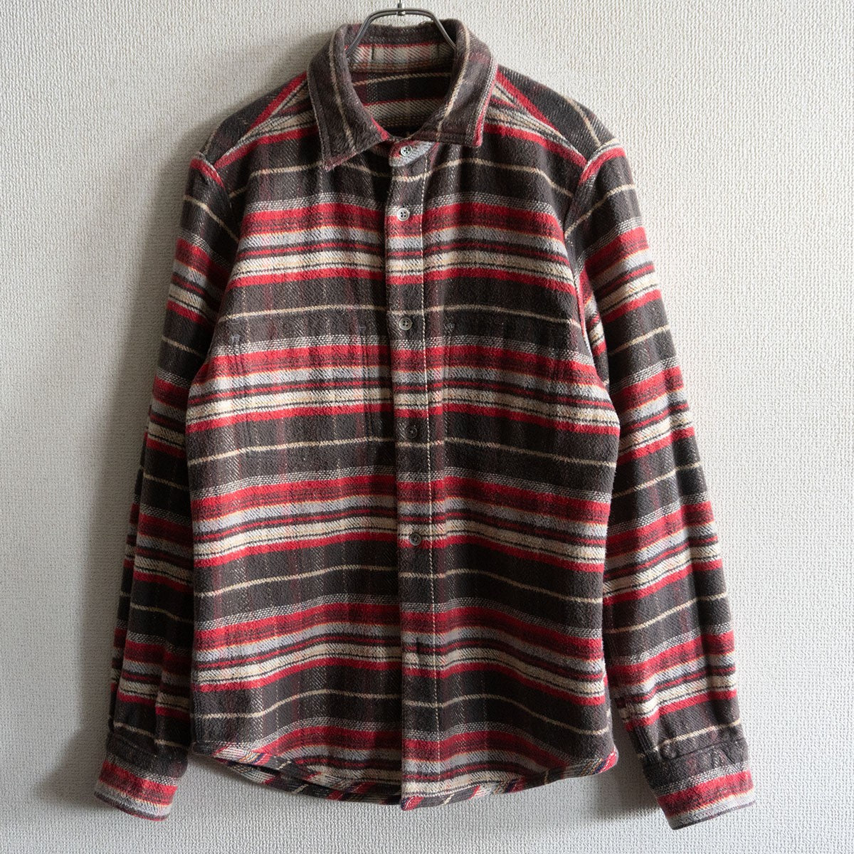 NIGEL CABOURN Reversible Heavy Flannel Check/Border Size M