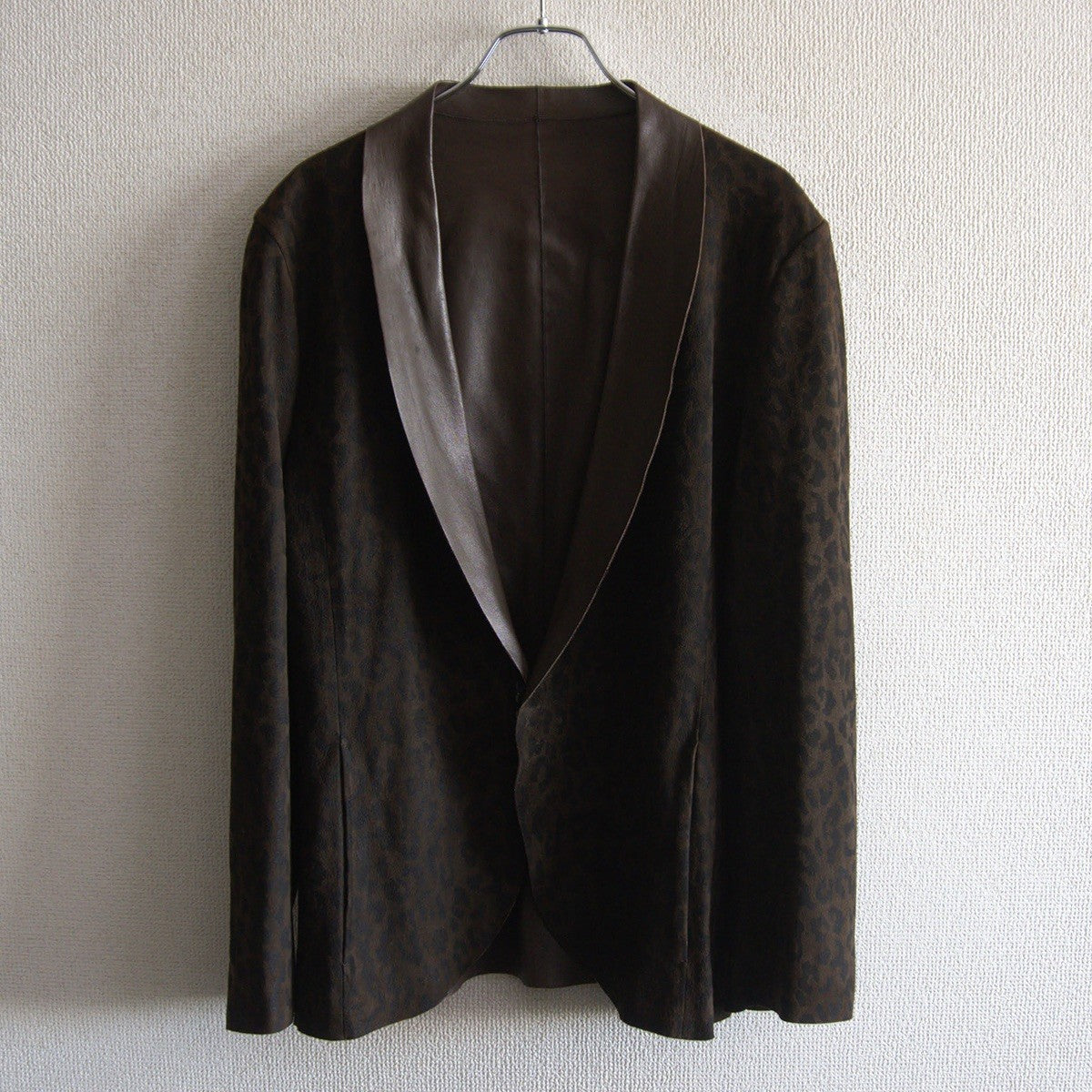 Isamu Katayama Backlash Sheepskin Leopard Tailored Jacket Size 2