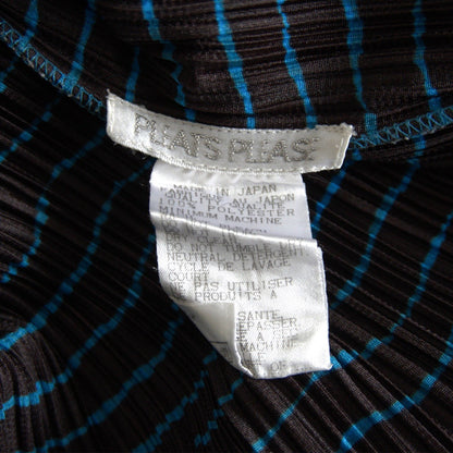 PLEATS PLEASE Pleated Border Pattern Cut & Sew Top Size XL