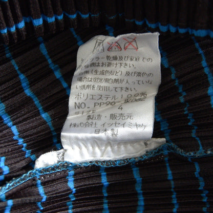 PLEATS PLEASE Pleated Border Pattern Cut & Sew Top Size XL