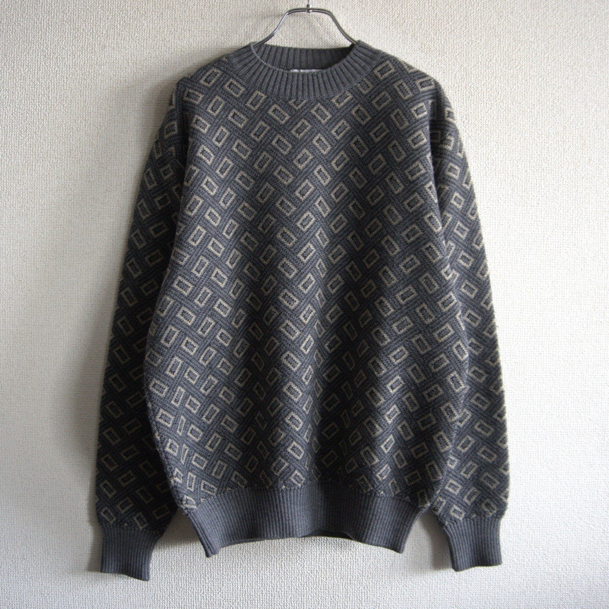 Giorgio Armani 90S Patterned Wool Knit Sweater Size M