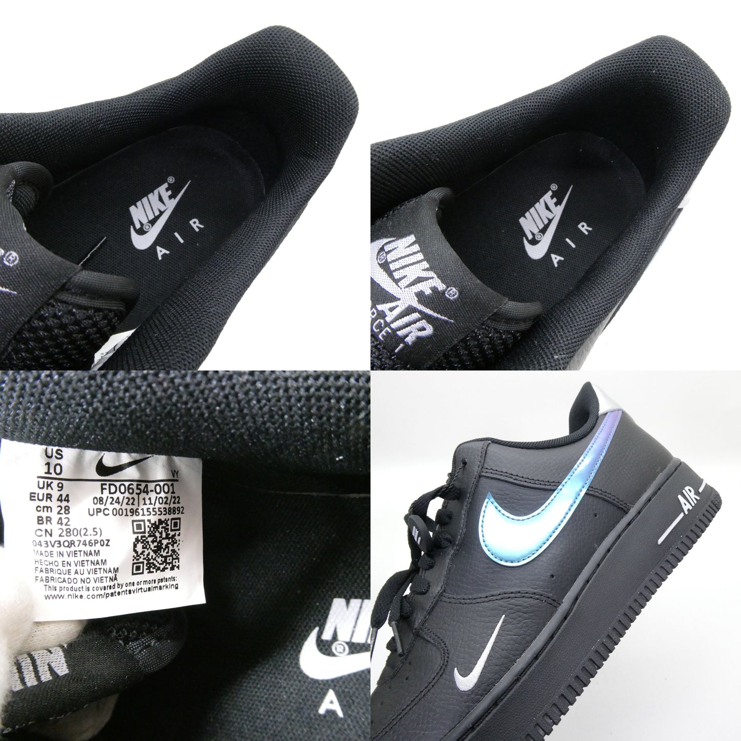 NIKE AIR FORCE 1 '07 Low Black Blue Lightning Sneakers