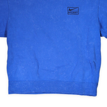 NIKE x Stussy Blue Acid Wash Crewneck Sweatshirt Size S
