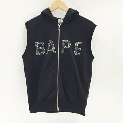 A BATHING APE Swarovski Zip Hoodie Vest Black Size XS
