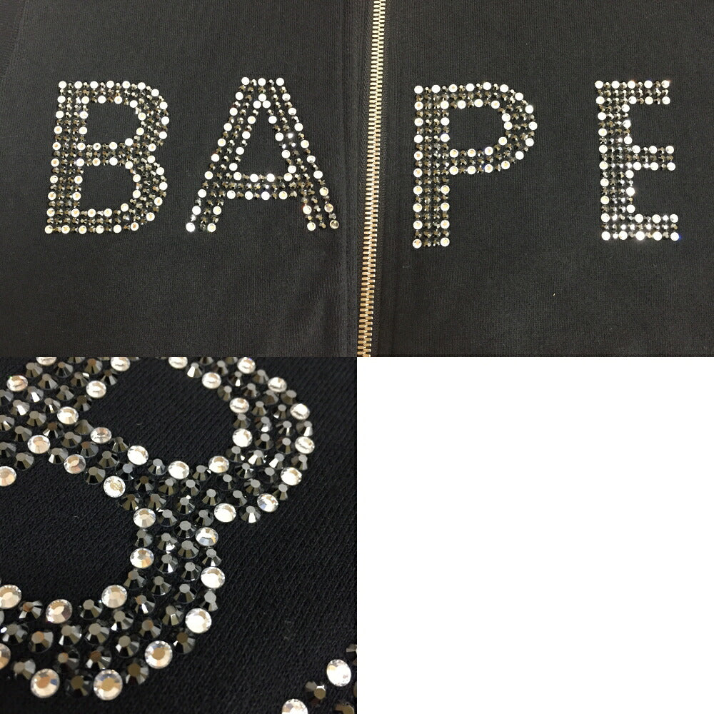 A BATHING APE Swarovski Zip Hoodie Vest Black Size XS