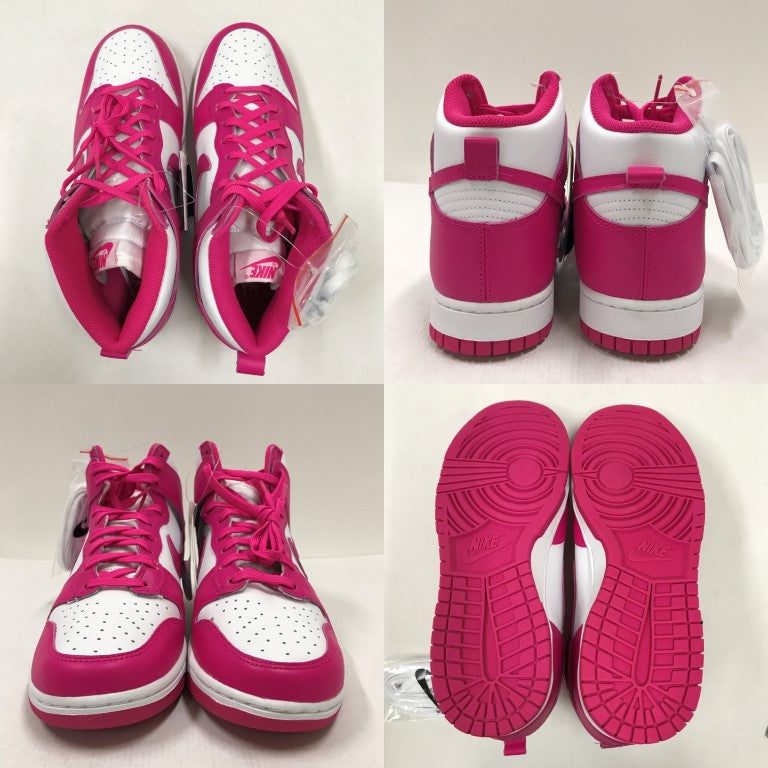 W DUNK HIGH White/Pink Sneakers Size 27.5