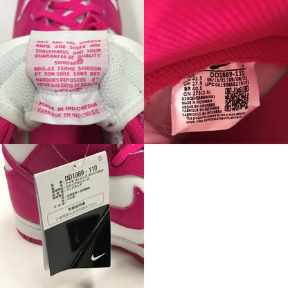 W DUNK HIGH White/Pink Sneakers Size 27.5