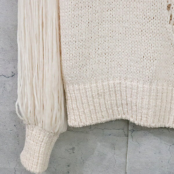 CHANEL White Silk Knit Sweater Size 38