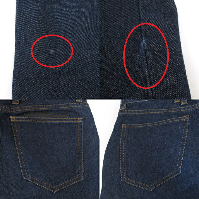 KRIS VAN ASSCHE Leather Patch Denim Pants Blue Size 28