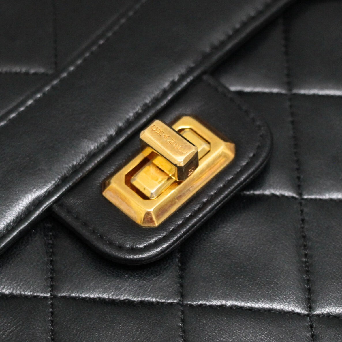 CHANEL Vintage Matelasse Lambskin Turnlock Bag Size ONE SIZE
