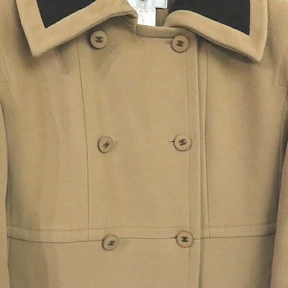 CHANEL Beige Wool Coat Size 38