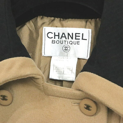 CHANEL Beige Wool Coat Size 38