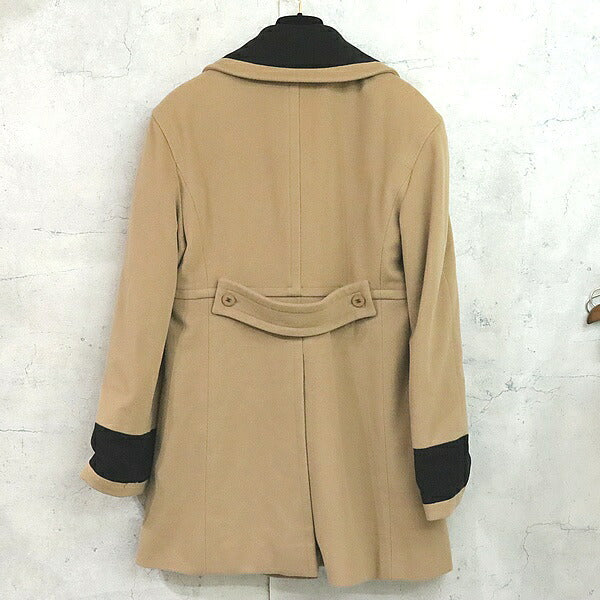 CHANEL Beige Wool Coat Size 38