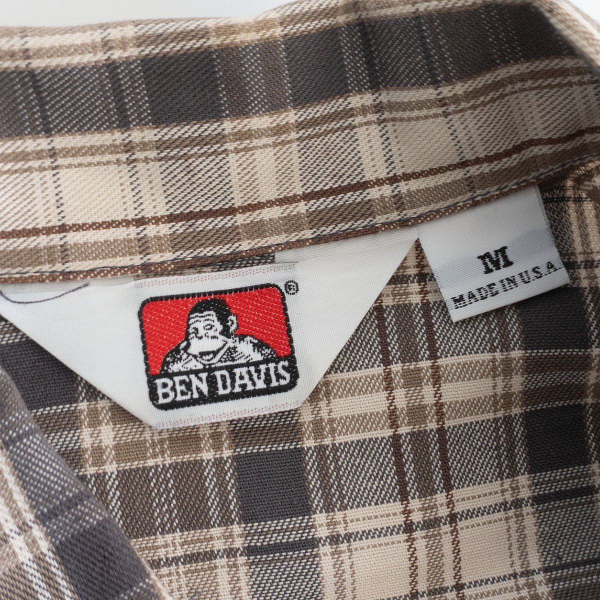 Ben Davis Checked Half-Zip Shirt Size M