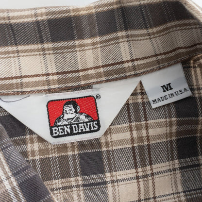 Ben Davis Checked Half-Zip Shirt Size M