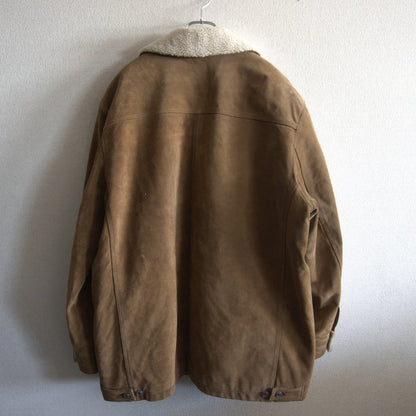 OLD GAP Suede Leather Sherpa Jacket Brown Size XL