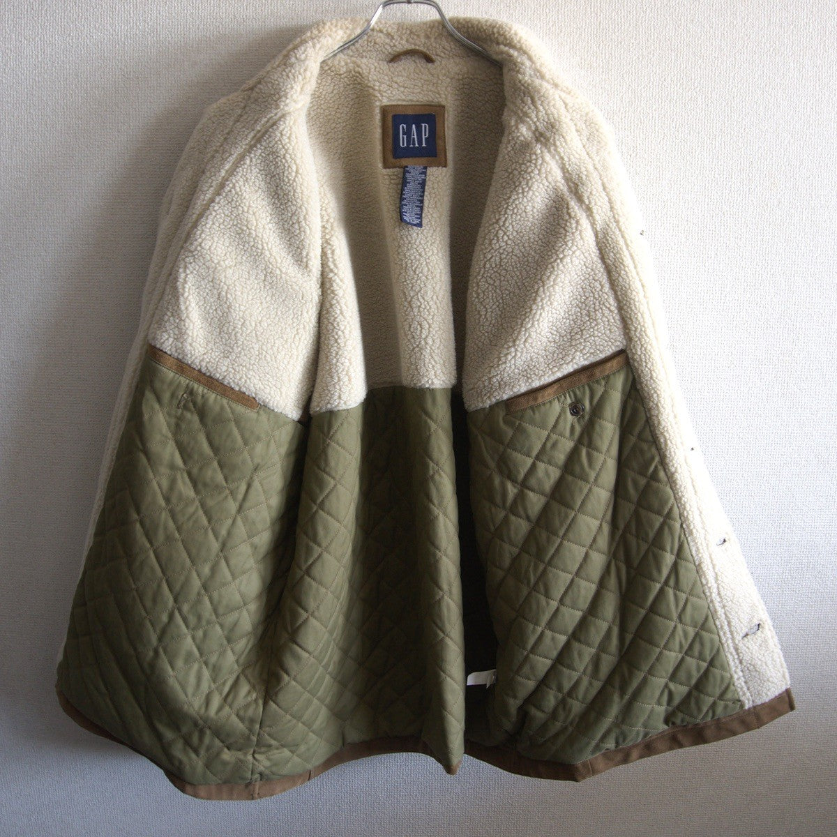 OLD GAP Suede Leather Sherpa Jacket Brown Size XL