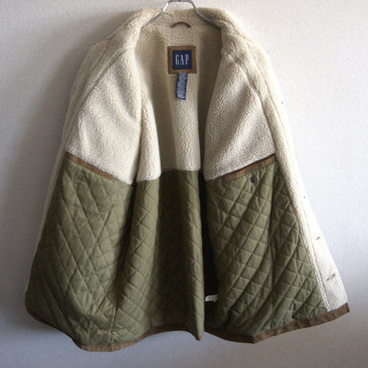 OLD GAP Suede Leather Sherpa Jacket Brown Size XL