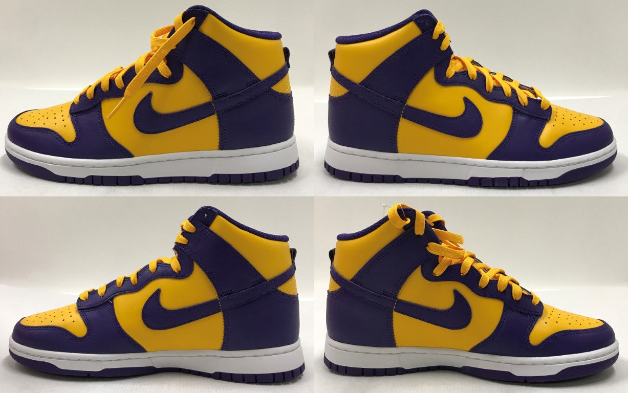 DUNK HIGH RETRO Lakers Purple/Yellow Sneakers Size 27.5