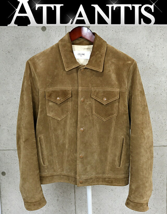 CELINE 25FW Split Calfskin Suede Trucker Jacket Size 46