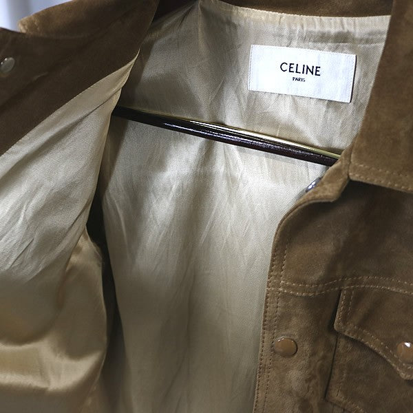CELINE 25FW Split Calfskin Suede Trucker Jacket Size 46