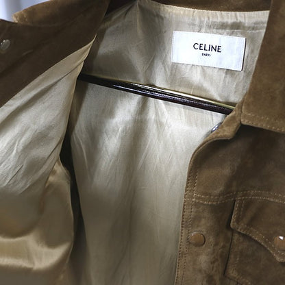 CELINE 25FW Split Calfskin Suede Trucker Jacket Size 46