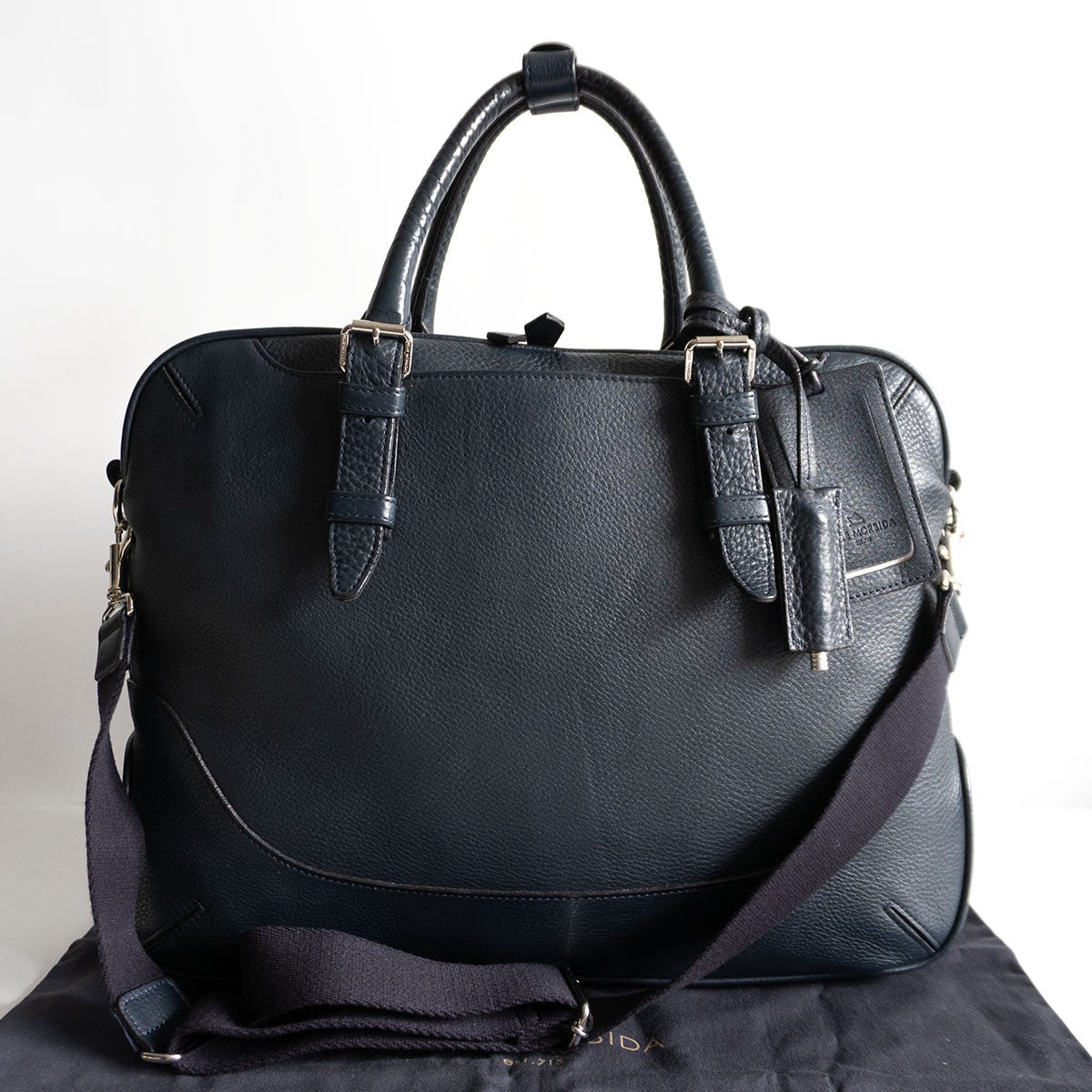 PELLE MORBIDA 2-way brief bag Blue