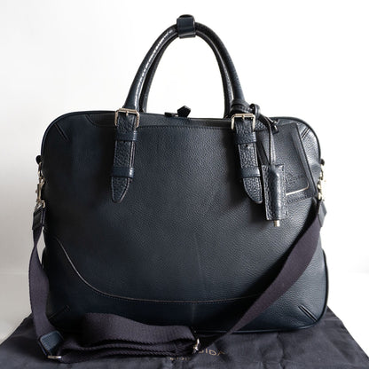 PELLE MORBIDA 2-way brief bag Blue