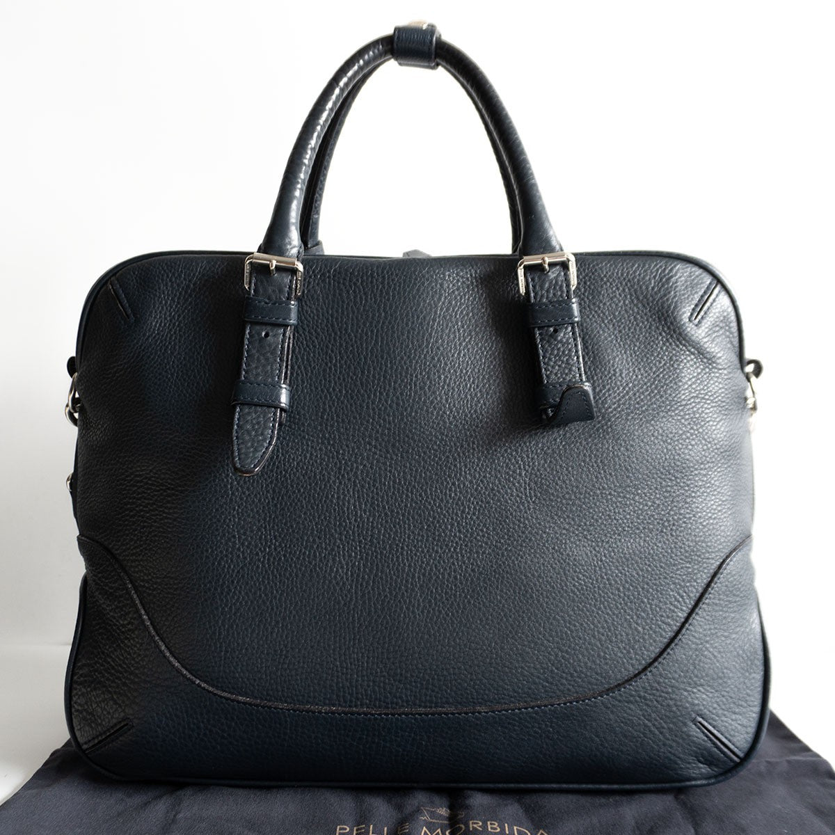 PELLE MORBIDA 2-way brief bag Blue