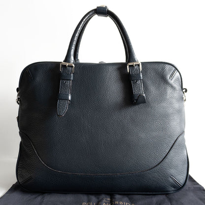 PELLE MORBIDA 2-way brief bag Blue