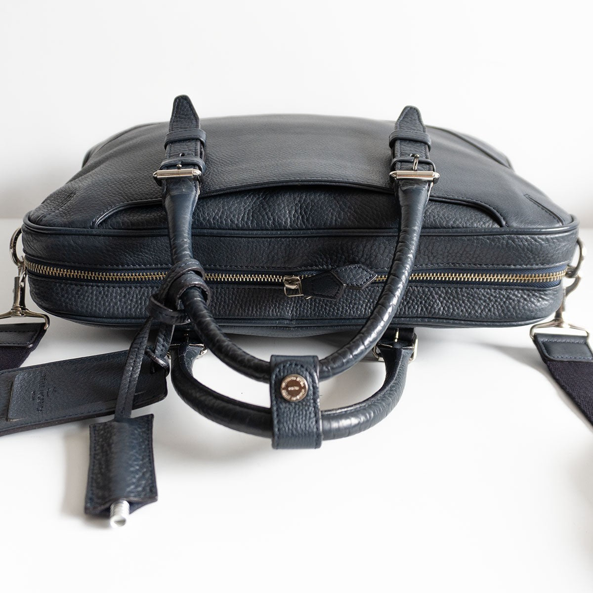 PELLE MORBIDA 2-way brief bag Blue