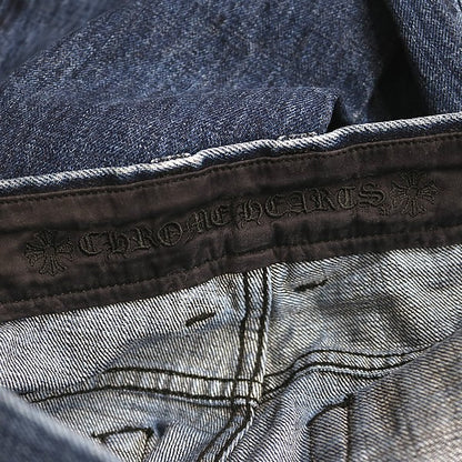 CHROME HEARTS Blue 5 Pocket Flare Denim Pants Size 33