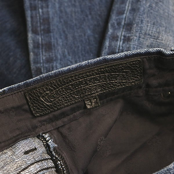 CHROME HEARTS Blue 5 Pocket Flare Denim Pants Size 33