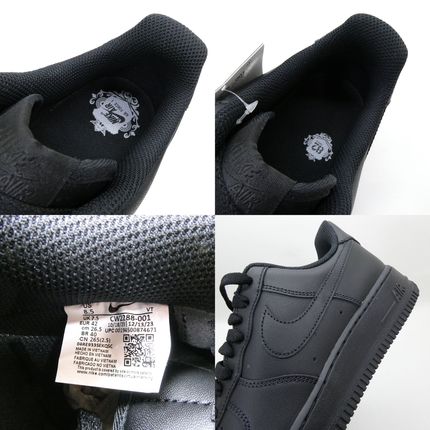 NIKE AIR FORCE AF1 '07 Low Black Sneakers