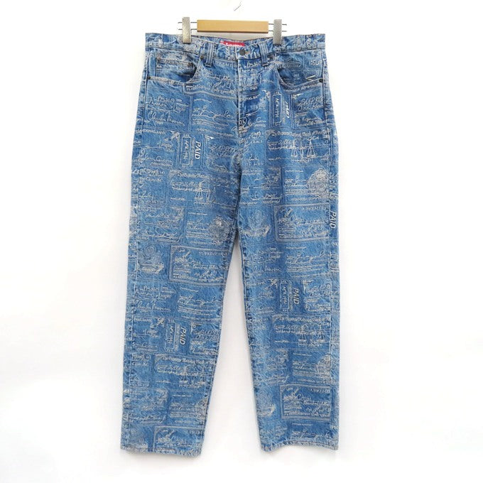 Supreme 20SS Checks Embroidered Denim Jeans Size 34