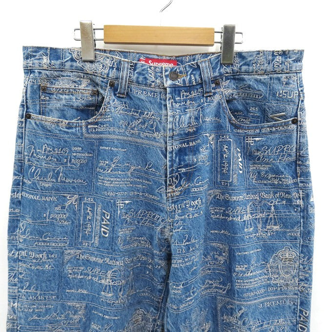 Supreme 20SS Checks Embroidered Denim Jeans Size 34