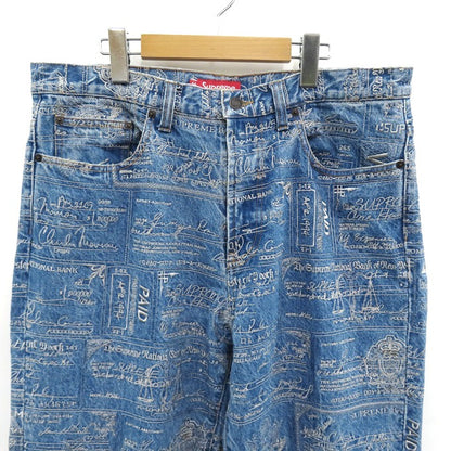 Supreme 20SS Checks Embroidered Denim Jeans Size 34