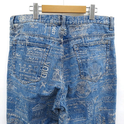 Supreme 20SS Checks Embroidered Denim Jeans Size 34