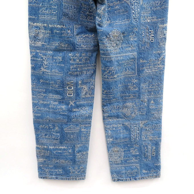 Supreme 20SS Checks Embroidered Denim Jeans Size 34