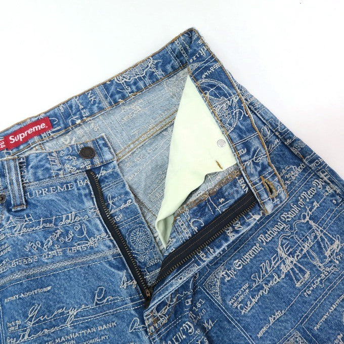 Supreme 20SS Checks Embroidered Denim Jeans Size 34