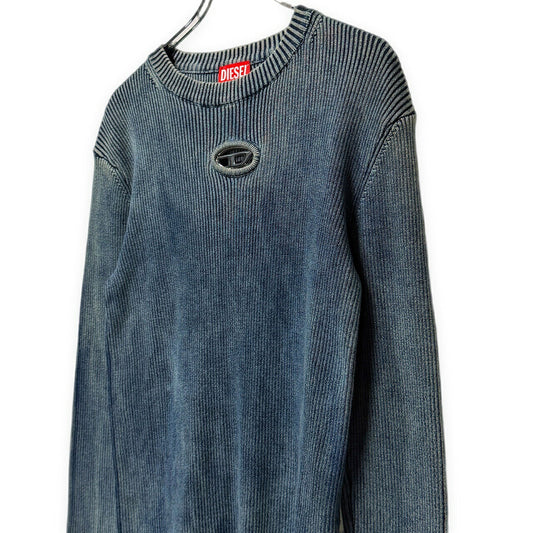 DIESEL K-DARIN-D A14848 Blue Cutout Rib Knit Sweater Size S