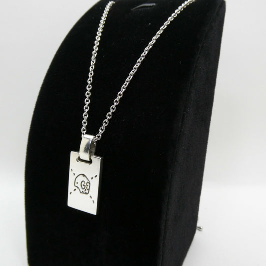 GUCCI Gucci Ghost Skull Silver Plate Necklace Size ONE SIZE