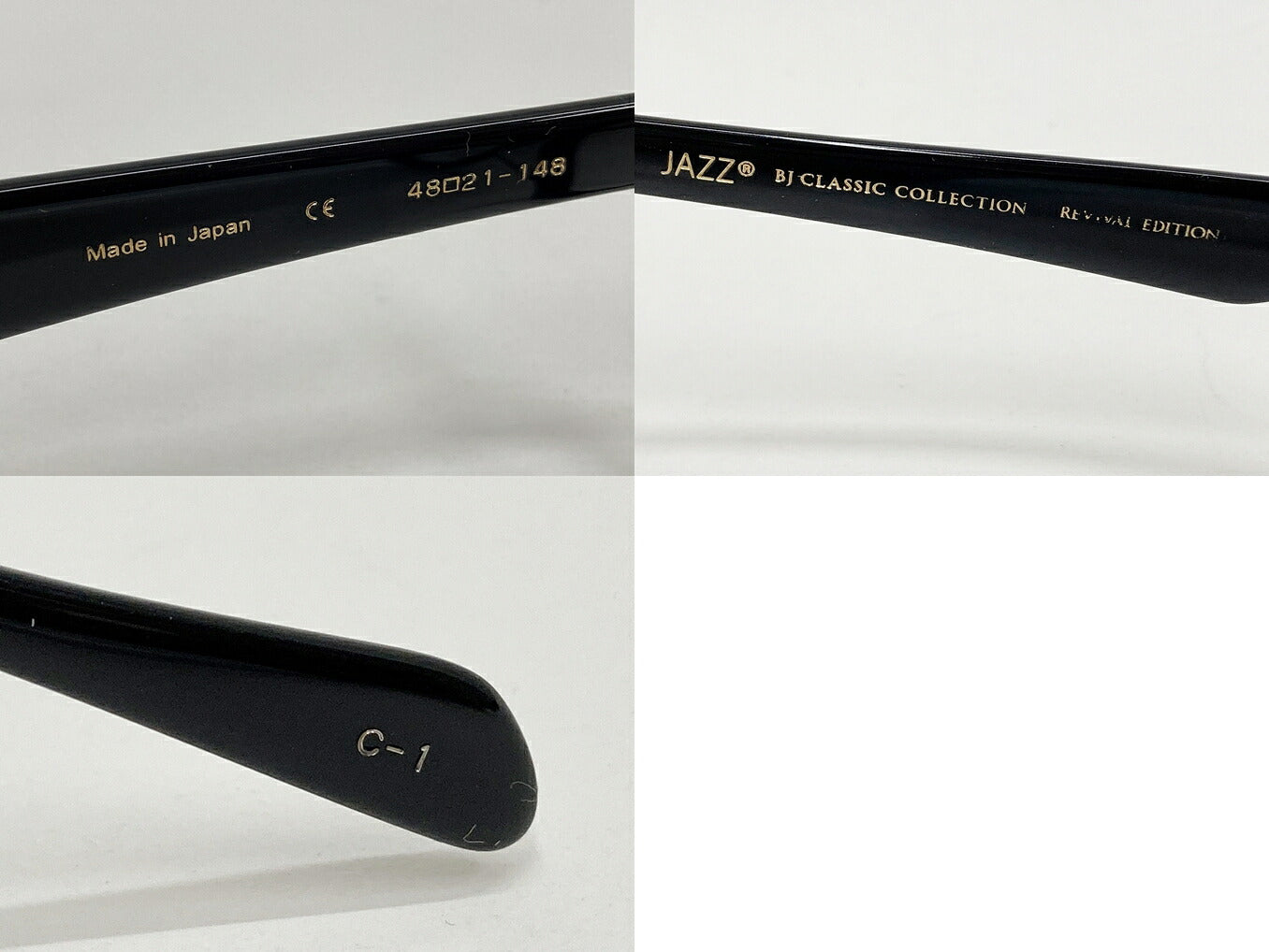BJ CLASSIC COLLECTION JAZZ C-1 Black Glasses Frame Size 48