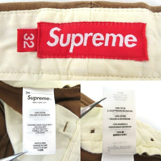 Supreme 25SS Pin Up Chino Pants Brown Size 32