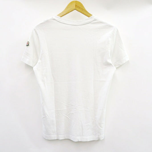 MONCLER White Graphic Print Crewneck Sleeve T-Shirt Size S